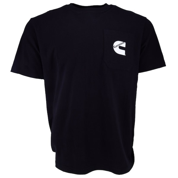 Cummins Unisex T-Shirt Short Sleeve Black Cotton Pocket Tee - Medium - CMN4746