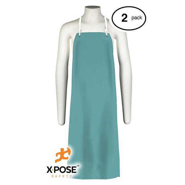 Xpose Safety Green Heavy Duty Vinyl Waterproof Apron, 2PK - AG100-2-S