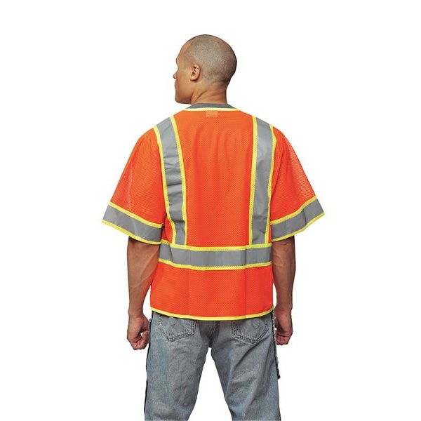 Kishigo 3XL Class 3 High Visibility Vest, Orange - 1243-3X