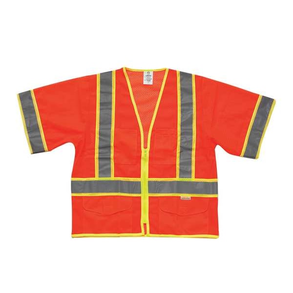 Kishigo 3XL Class 3 High Visibility Vest, Orange - 1243-3X