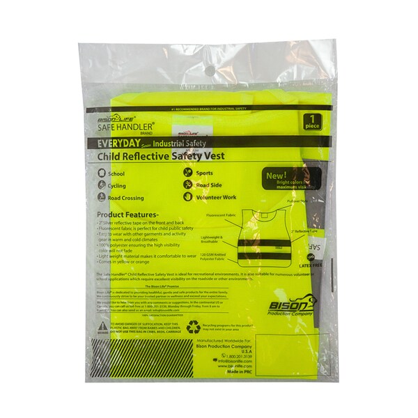 Safe Handler Child Reflective Safety Vest, Small, Yellow(2-Pack) - BLSH-ES-S-SV5Y-2