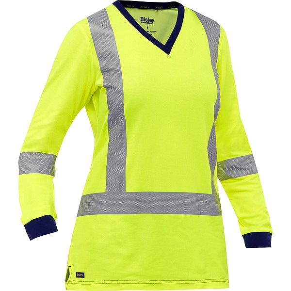 Bisley High-Visibility Shirt, Women's, V-Neck - 313W6118X-Y/L