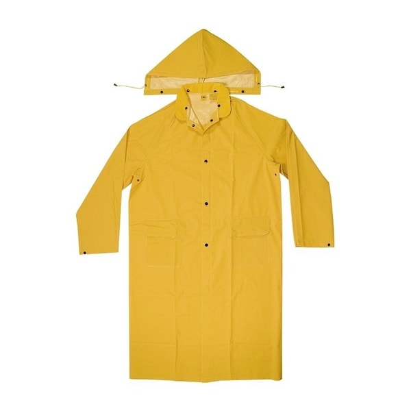 Clc Work Gear CLC CLIMATE GEAR R105X Protective Coat, XL, PVC, Yellow, Detachable Collar, Snap Front Closure - R105X