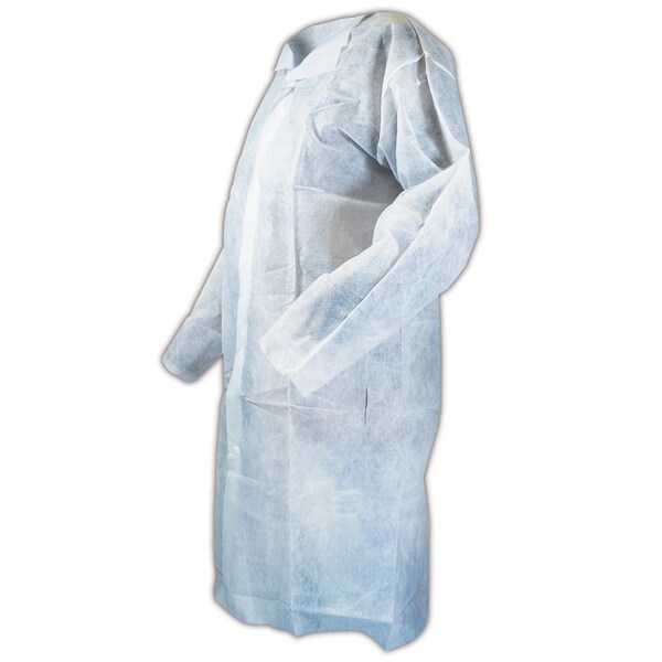 Magid Disposable Clothing, Polypropylene, Snaps Closure, White, 4XL - C6XXXXL