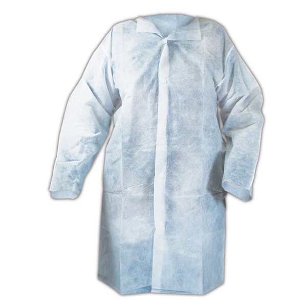 Magid Disposable Clothing, Polypropylene, Snaps Closure, White, 4XL - C6XXXXL