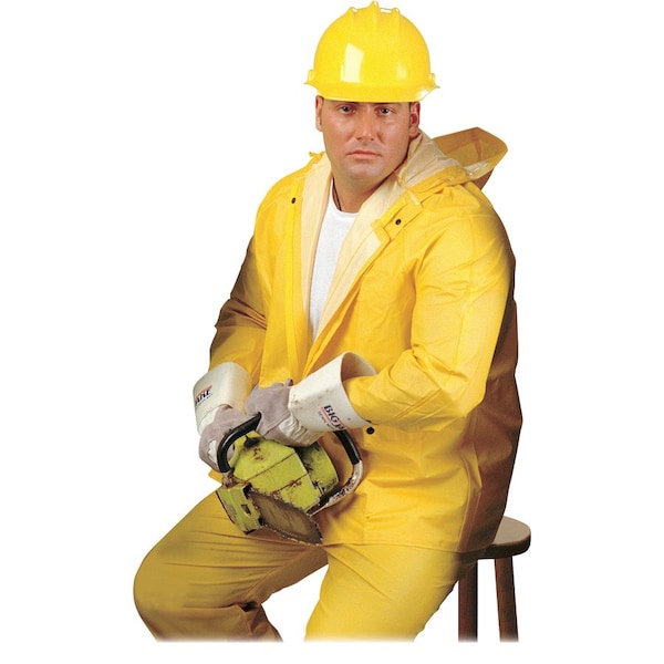 River City Three-piece Rainsuit, Polyester; Polyvinyl Chloride (PVC), 13.8 mil Thick, Yellow, L - MCS2003L