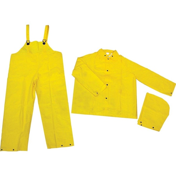River City Three-piece Rainsuit, Polyester; Polyvinyl Chloride (PVC), 13.8 mil Thick, Yellow, L - MCS2003L