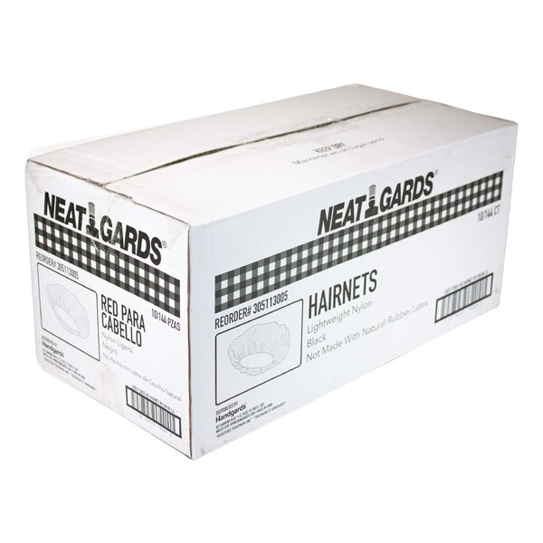 Neatgards Handgards Nylon Black Large Light Weight Hairnet, PK1440 - 305113005