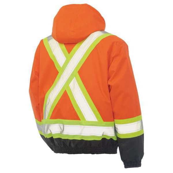 Tough Duck Hi-Vis 3-in-1 Safety Bomber Jacket, 300D Poly Oxford with PU Coating, Class 3 Type R, L - S41311