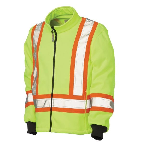 Tough Duck Hi-Vis 3-in-1 Safety Bomber Jacket, 300D Poly Oxford with PU Coating, Class 3 Type R, L - S41311