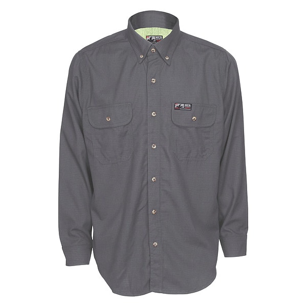 Mcr Safety Men's Flame-Resistant Collared Shirt, 8.9 cal/sq cm, L, Inherent Blend and Treated Cotton - SBS1001L