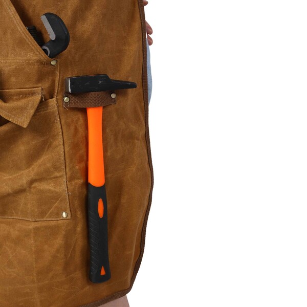 Edendirect Heavy Duty Waxed Canvas Tool Apron, Fit Men and Women, 18oz Water-Resistant - IR-W465P181589