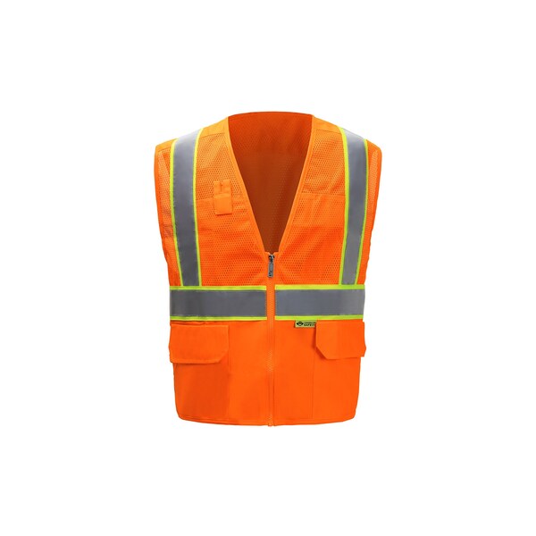 2W International Hi-Vis Safety Vest 2XL Class 2 U Back, , Zipper 4 Pockets - MS330C-2 2XL