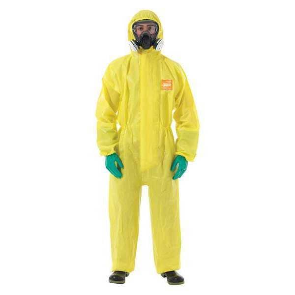 Microchem Disposable Coveralls, Hooded, L, Non-Woven Laminate, Zipper, Elastic Cuff, Attached Boots Ankle - YE30-W-92-122-04