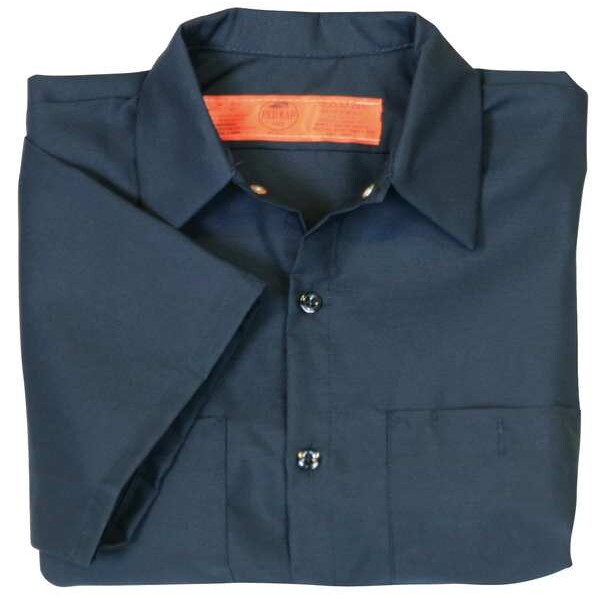 Vf Workwear Men's Short Sleeve Work Shirt, Cotton/Polyester, Button Closure, 2 Pocket(s), Navy - SP24NV SS M