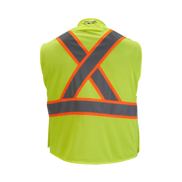 Milwaukee Tool Class 2 CSA Compliant Breakaway High Visibility Yellow Mesh Safety Vest - 2X-Large/3X-Large - 48-73-5173