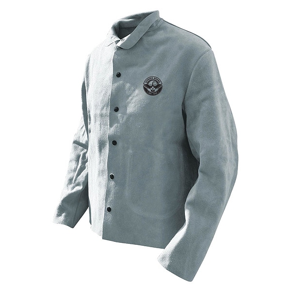 Bdg Welding Jacket Grey Split Cowhide Banox FR Canvas Back, Size X3L - 64-1-40P-X3L