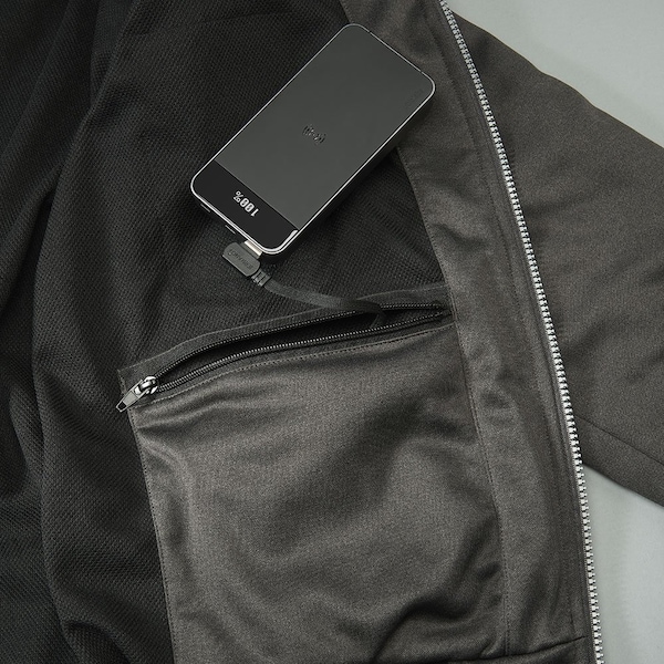 Pioneer Heated Fleece Hoodie Jacket w/ Detachable Hood, Charcoal, 5XL - V3210440U-5XL