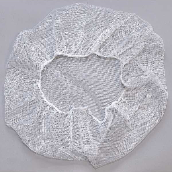 Action Chemical Hairnet, Nylon, 21 in Dia., White, M, 1000 PK - H21W