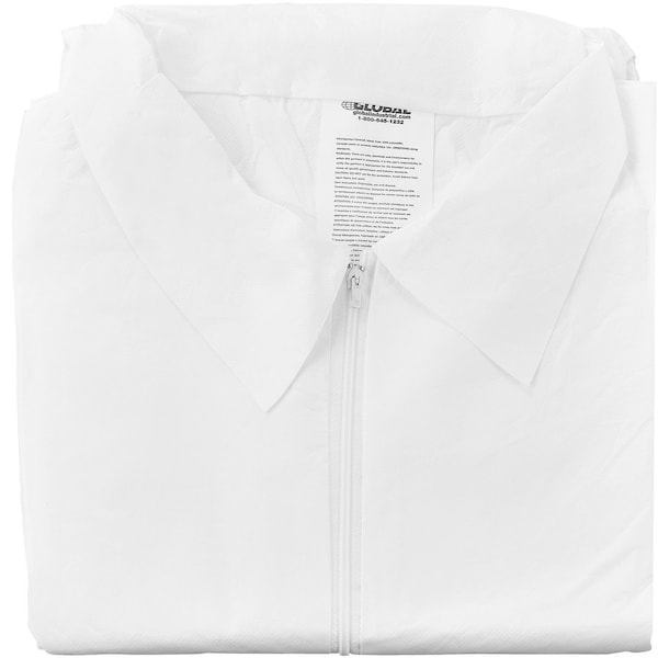 Global Industrial Disposable Coverall, M, 25 PK, White, 60% Polypropylene/40% Polyethylene - 708189M