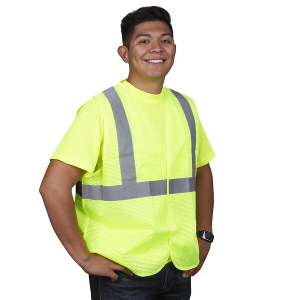 Cordova General Purpose Safety Vest, Hi-Vis Lime Mesh, 6XL - V211P6XL