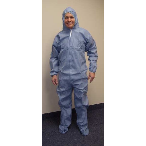 International Enviroguard Coverall, 3X-Large, Flame Resistant Fabric, Zipper with Storm Flap, Elastic Cuff, Serged Seam - 9019-3XL