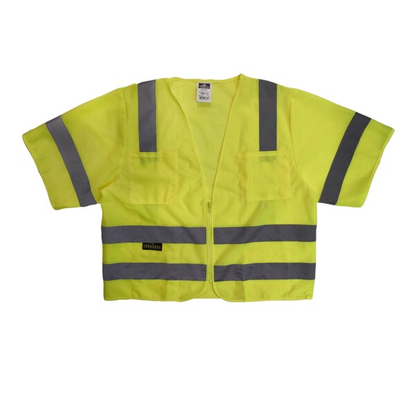 Radians Hi-Vis Safety Vest w/Sleeves M Class 3 , Zipper 6 Pockets - SV83GMM