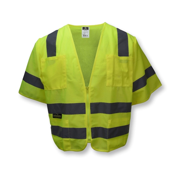 Radians Hi-Vis Safety Vest w/Sleeves M Class 3 , Zipper 6 Pockets - SV83GMM