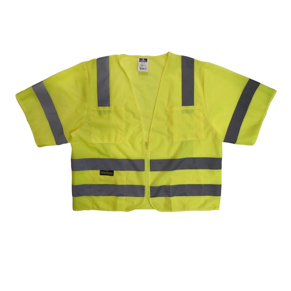 Radians Hi-Vis Safety Vest w/Sleeves M Class 3 , Zipper 6 Pockets - SV83GMM