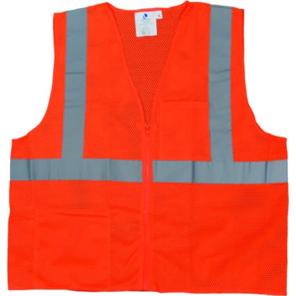 Azusa Safety Hi-Vis Safety Vest L Class 2 , Zipper 2 Pockets - SVOZ2-L