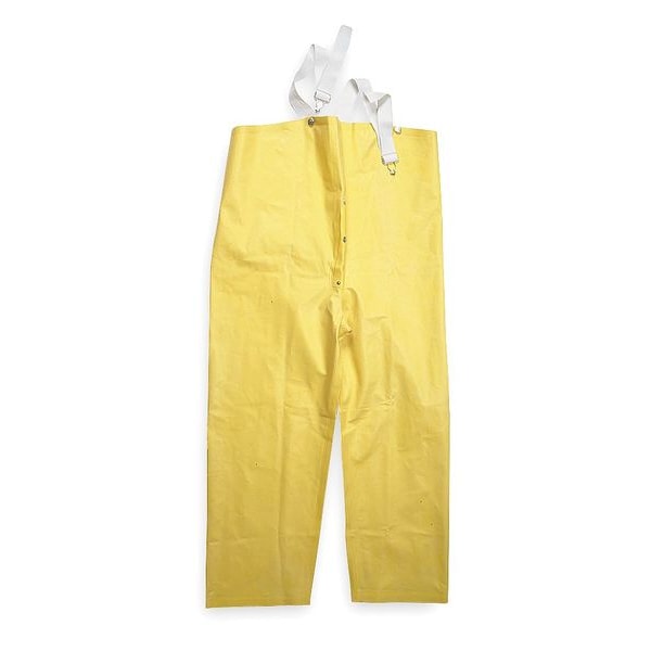 Condor Rain Bib Overall, SBR, 28 in Inseam, 30 in to 32 in Waist, 18 mil Thickness, Yellow, S - 1FAY9
