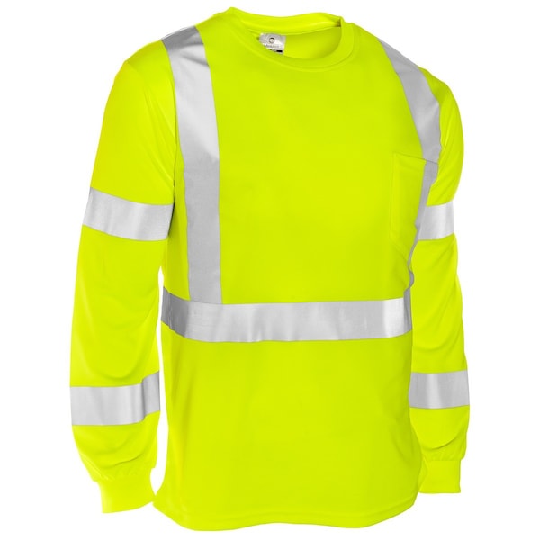 Kishigo M, Lime, Class 3, Long Sleeve Class 3 T-Shirt - 9145-M