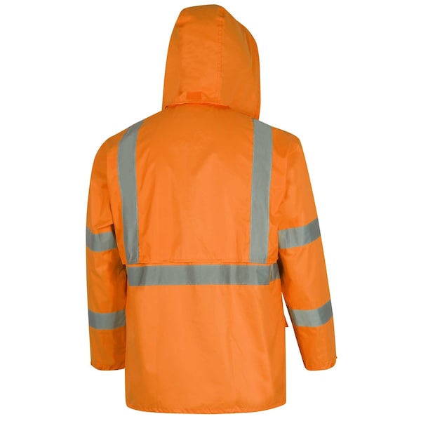Pioneer Oxford PVC Hi Viz Rain Suit, Orange, 3XL, 150 Denier Oxford Polyester with PU Backing|Polyester, 3XL - V1080350U-3XL