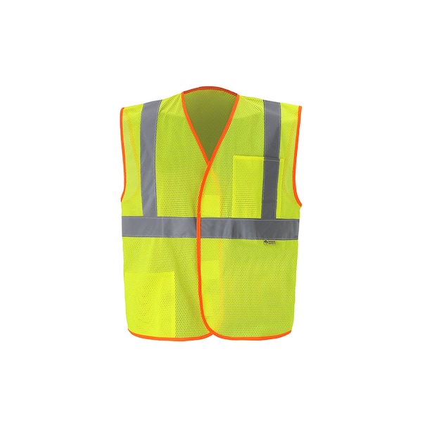 2W International Hi-Vis Economy Safety Vest M Class 2 U Back, , Hook & Loop 2 Pockets - MV529C-2 M