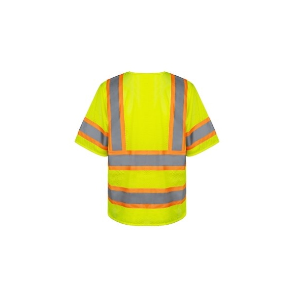 Northmon Safety Hi Vis Short Sleeve Mesh Safety Vest - ANSI Class 3 - XL - NM-SV-102-YW-XL