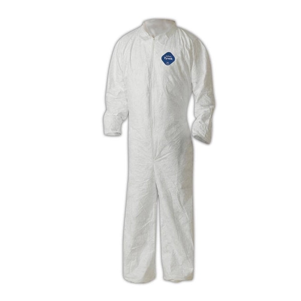 Dupont Disposable Coverall, Collared, 2XL, Tyvek, Zipper, Serged Seam - CVC11-XXL