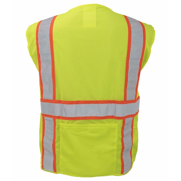 Ironwear Hi-Vis FR Surveyor Safety Vest L Class 2 , Zipper 9 Pockets - 1277FR-LZ-RD-LG