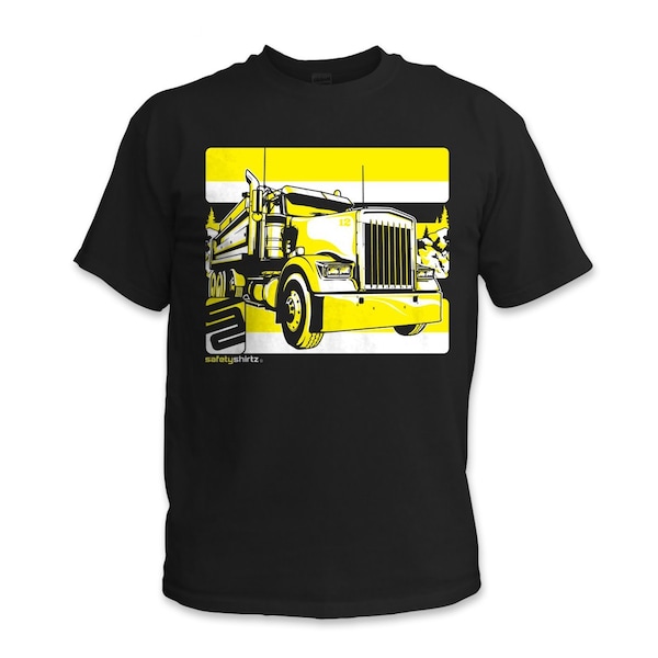 Safetyshirtz Dump Truck High Visibility Tee, Black, XL - 31010501XL