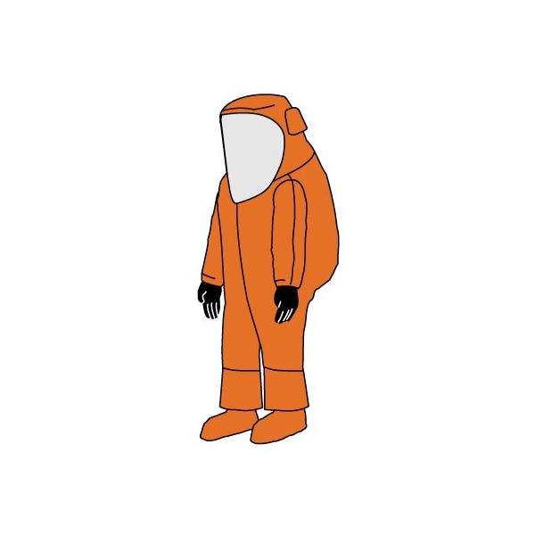Kappler Zytron 500 Vapor Total Encapsulating Suit, Rear Entry Orange, L/XL - Z5H553ORLGXL