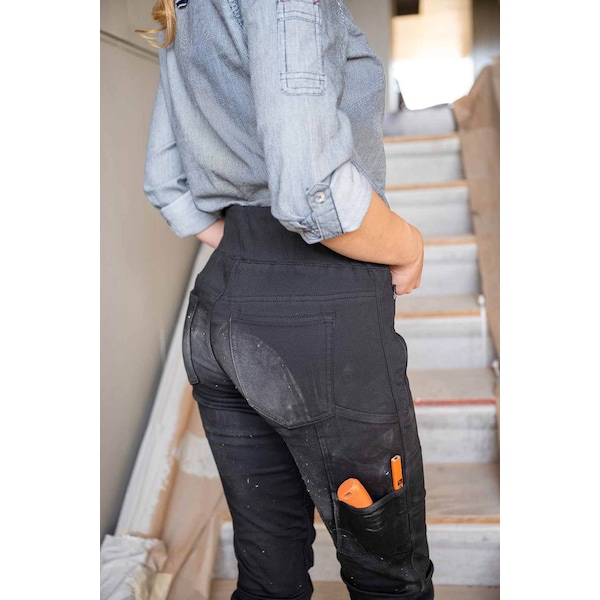 Dovetail Workwear Women's Work Pant, 12, Black Denim - DWS21P6D-001-10/12X31