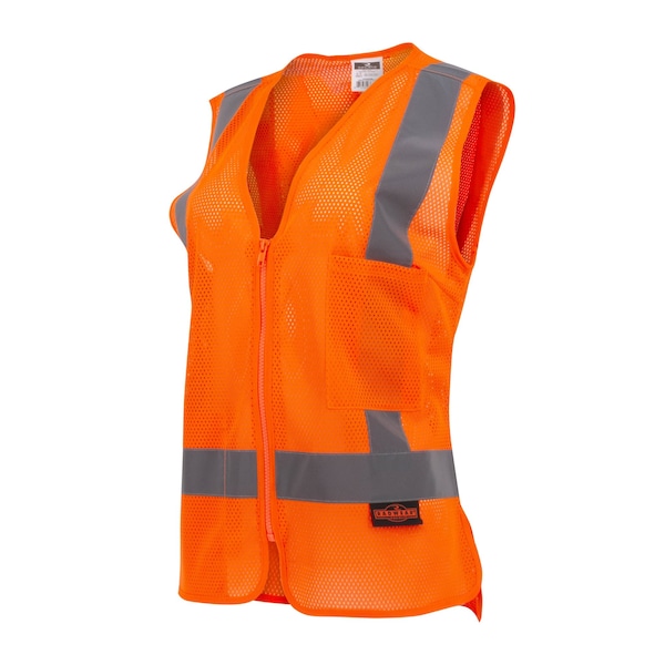 Radians Women's Hi-Vis Safety Vest S Class Type R Class 2 , Zipper 2 Pockets - SV2ZWOMS