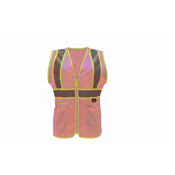 Gss Safety High-Visibility Vest, Zipper, Pink, L/XL - 7806-LG/XL