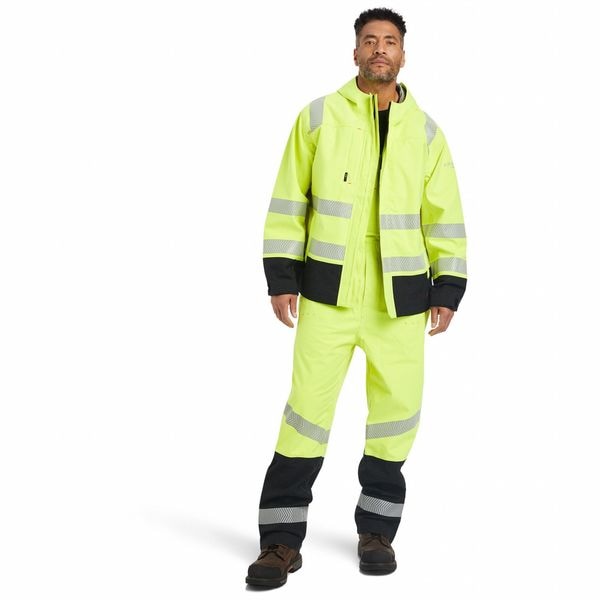 Ariat Hi-Vis FR Jacket, Cotton, Fabric, Modacrylic, Nylon, Polyarylate, Class 3 Yellow, 3XL - 10041788