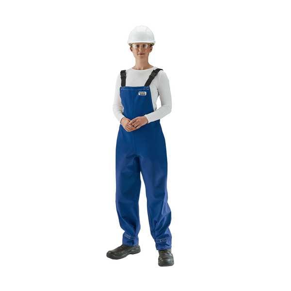 Ansell Alphatec Breathable Blue Bibbed Poly Overall, Nomex, 31 in Inseam, Blue, XL - 66-672