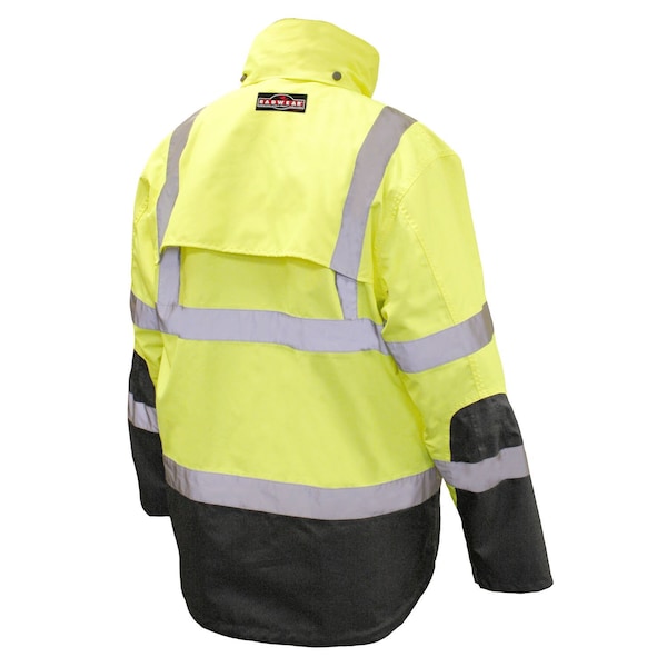 Radians Hi-Vis 3-in-1 Parka, 100% Polyester Oxford, 300D, DWR Coated, Class Type R Class 3 Hi-Vis Green, XL - SJ410B-3ZGS-XL