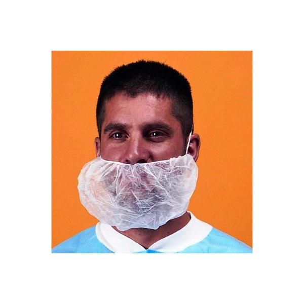 Keystone Safety Polypropylene Beard Cover, 100% Latex Free, White, 21", 100/Bag, 10 Bag/Case - 112NWI-XL