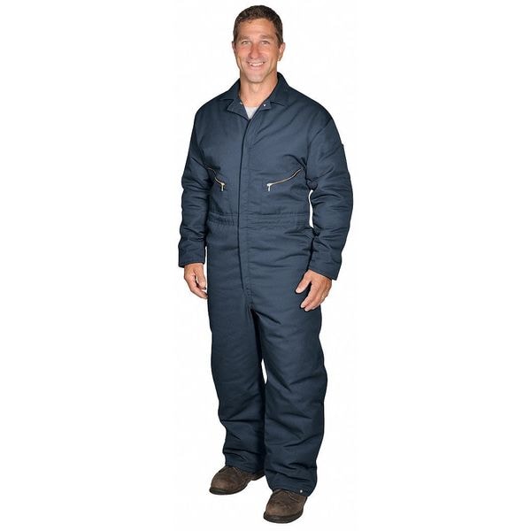 Vf Imagewear CT30 Coverall, Cotton/Polyester, 7.25 oz Fabric Weight, 30 in Inseam, Navy, L - CT30NV RG L