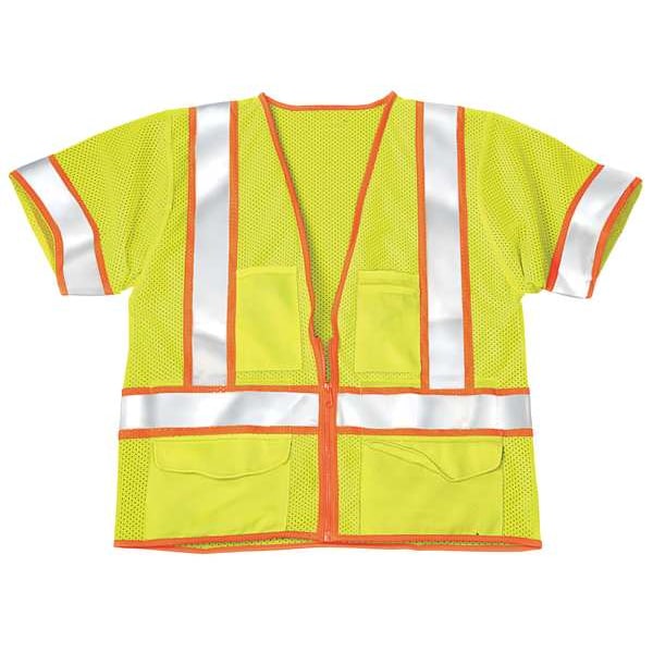Kishigo Large Class 3 High Visibility Vest, Lime - 1242-L