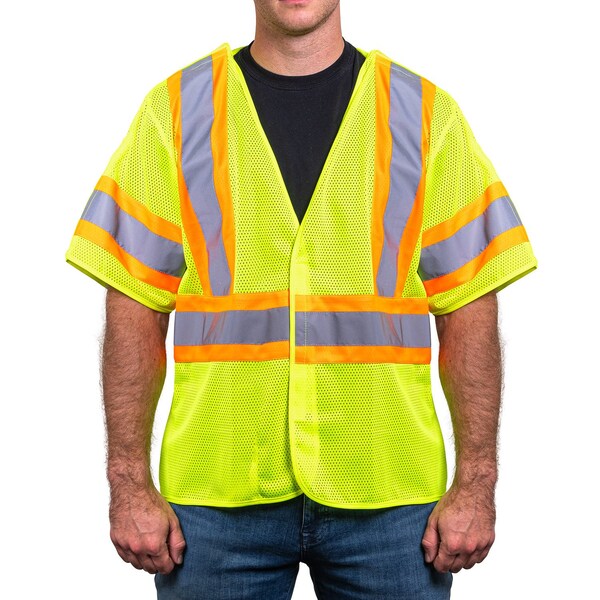 Game Workwear The Econo 5-Point Breakaway Vest, Yellow, Size 5X - I-495E