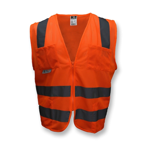 Radians Hi-Vis Safety Vest M Class 2 , Zipper 6 Pockets - SV8OMM